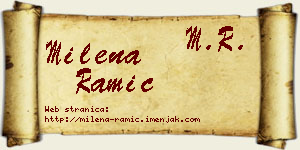Milena Ramić vizit kartica